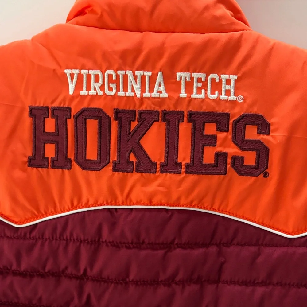 NWT Virginia Tech Quilted Vest in Maroon and Orange XL - Picture 4 of 13